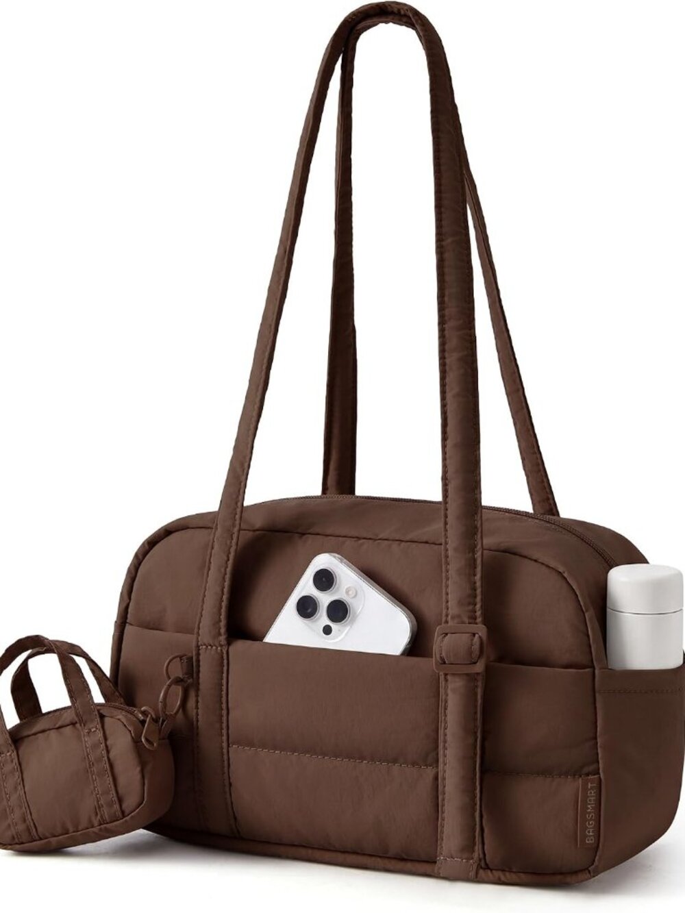 Purses for Women, Puffer Shoulder Bag Small Tote Handbags Lightweight